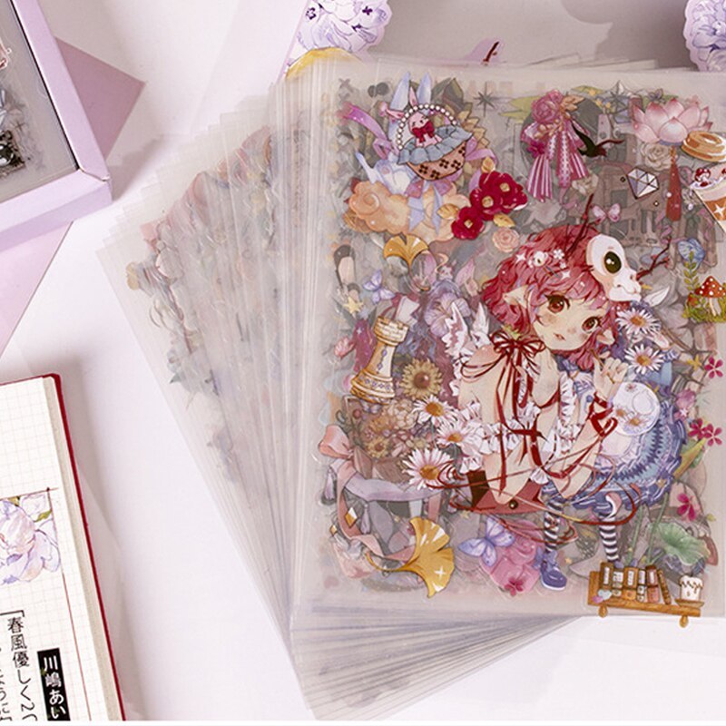 50 Sheets Stickers PET Cute Cartoon Scrapbooking Stickers-JournalTale