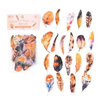 40pcs/pack PET Materials Feathers Series Stickers DIY Scrapbooking-JournalTale