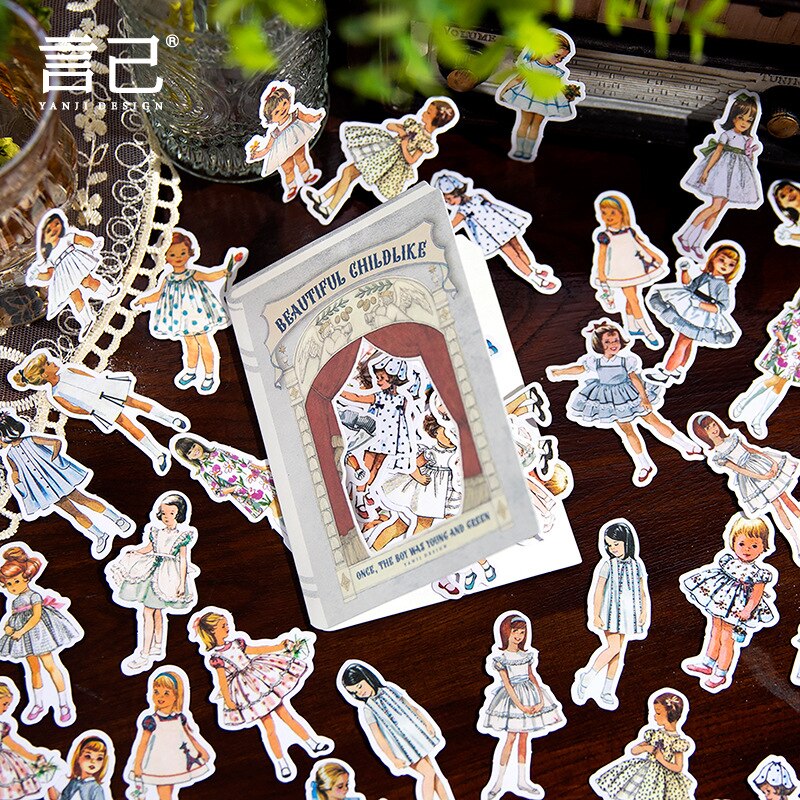 40pcs/1lot Scrapbook Sticker Pretty Kids-JournalTale