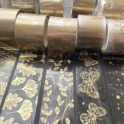 6Rolls/Set Transparent Gold Washi Tape Decorative-JournalTale