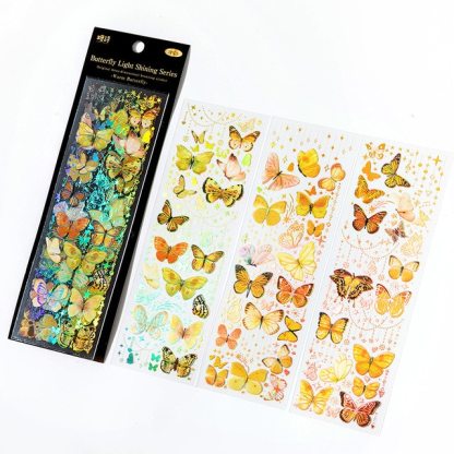 3pcs Colorful Butterfly PET Stickers Decorative Decals-JournalTale