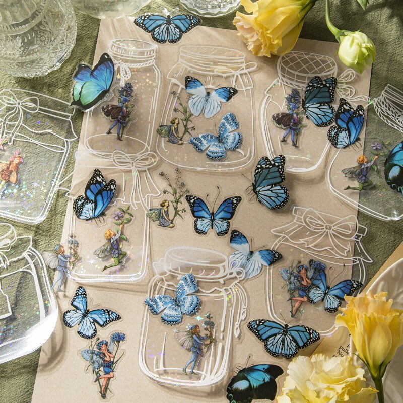 40 Pcs Transparent Glassware Bottle Shape Stickers-JournalTale