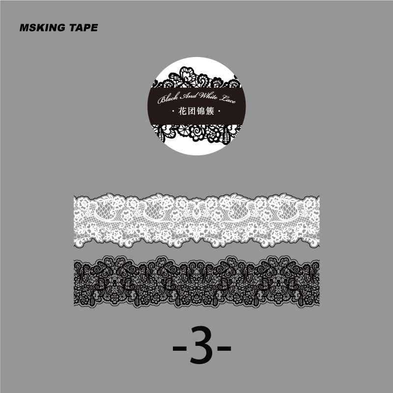 6 Style 200cm/roll Vintage Lace PET Tape-JournalTale