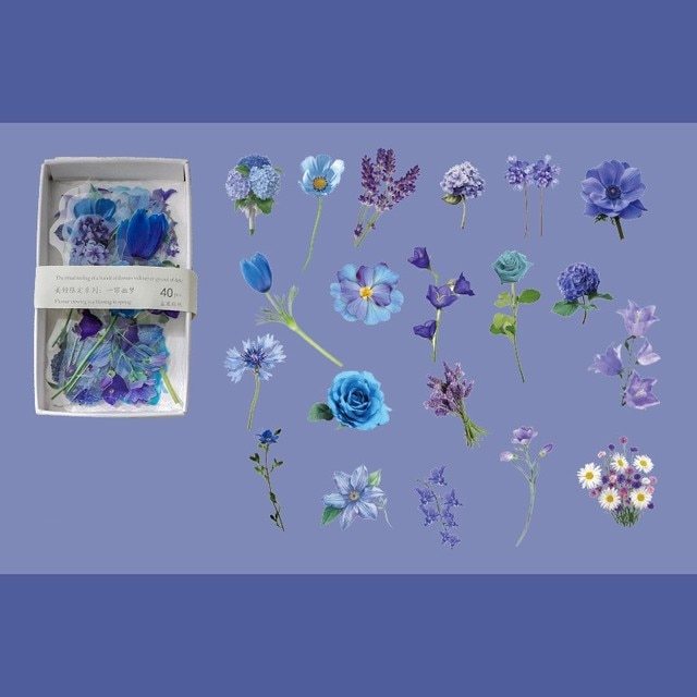 40Pcs Vintage Flower Plant Scrapbooking PET Stickers-JournalTale