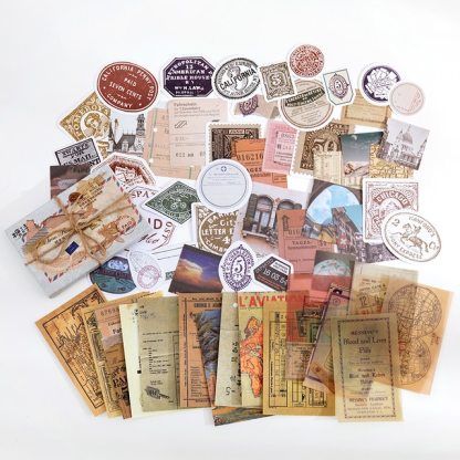 60pcs/boxed Vintage Boxed Stickers for Scrapbooking-JournalTale