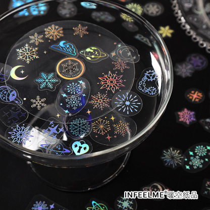 100 pcs/lot scrapbook Vintage Laser Attickers fan scrapbook-JournalTale