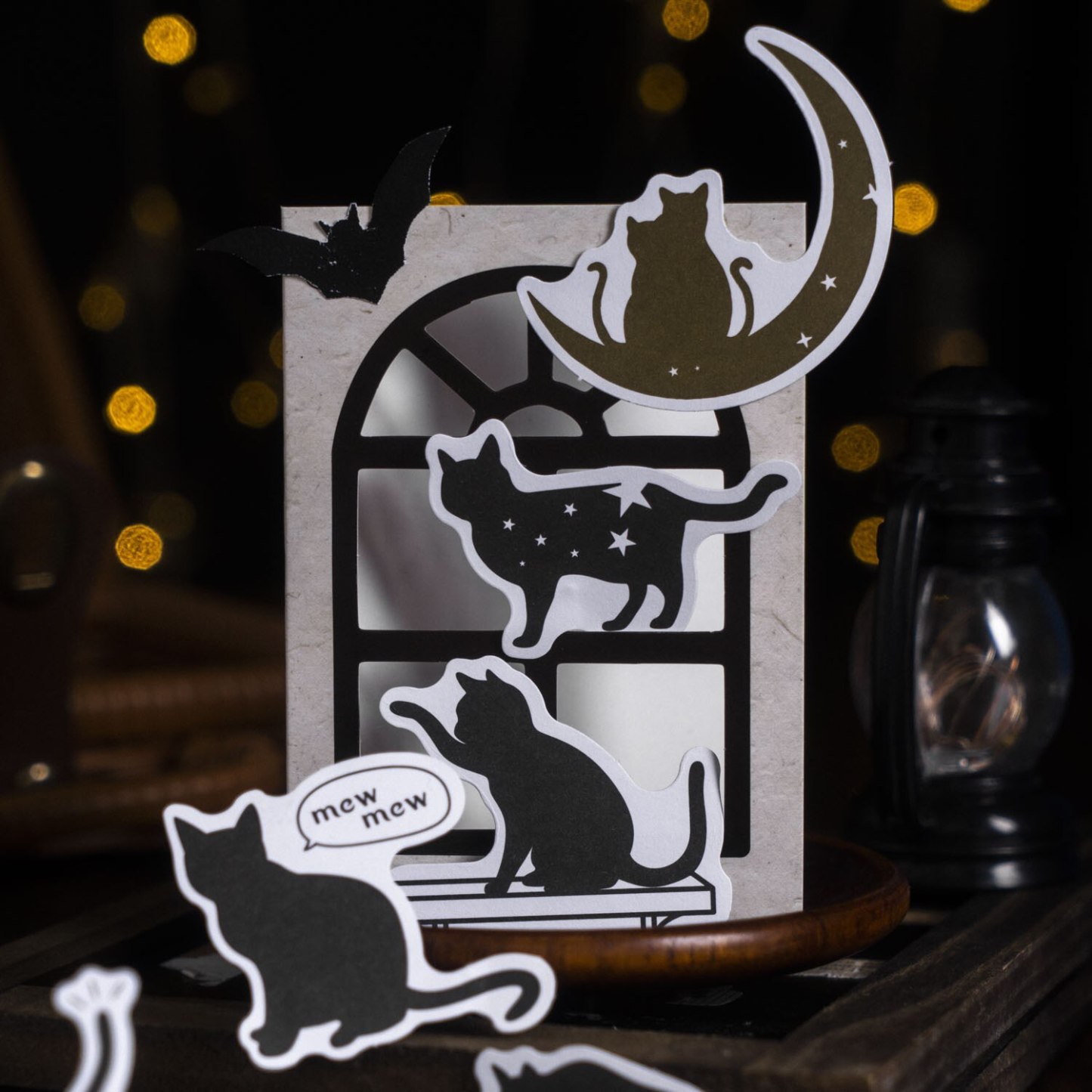 40pcs/1lot Scrapbook Sticker Moonlight Blacklia-JournalTale