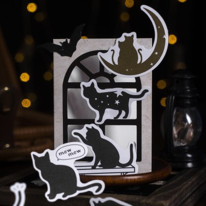 40pcs/1lot Scrapbook Sticker Moonlight Blacklia-JournalTale