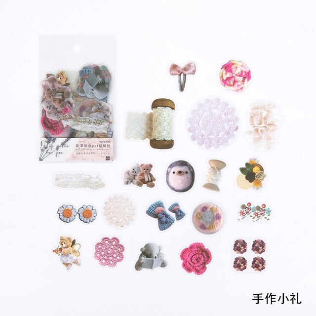 40pcs/bag Vintage leaves flowers PET sticker package-JournalTale