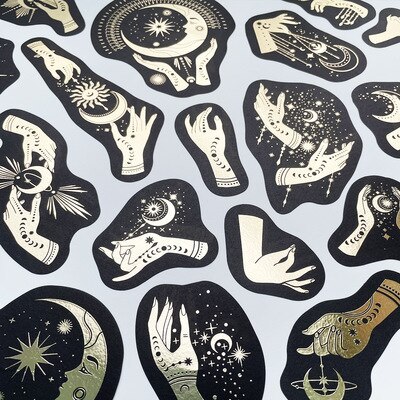 40pcs/pack Constellation Girl Journal Foil Paper Sticker-JournalTale