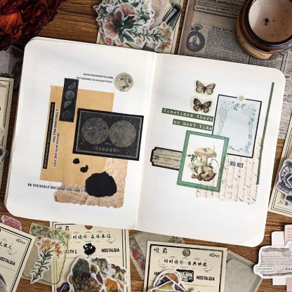 40pcs/pack Vintage Washi Paper Stickers Kit for DIY-JournalTale
