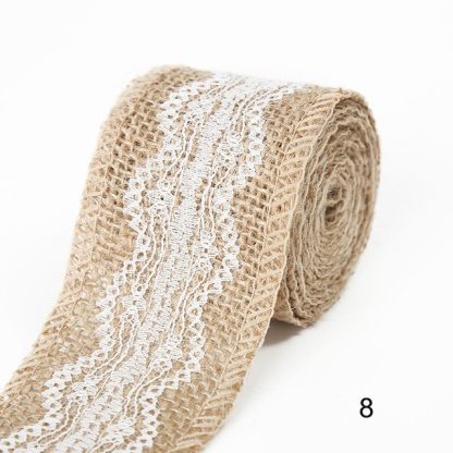 2M 5CM Natural Jute Burlap Rolls with Lace-JournalTale