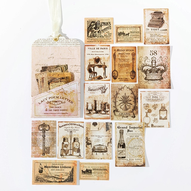 30pcs/pack Decor Scrapbook Vintage Sticker Materials Paper-JournalTale