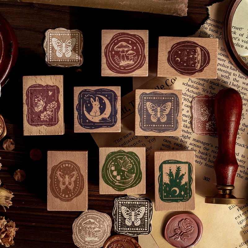 1pcs/pack Sealing Wax Wood Stamp Retro Standard Stamps-JournalTale