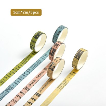 5pcs/set 10mmx2m Simple Grids Series Cute Washi Tape-JournalTale