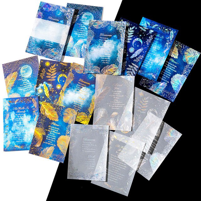 15Pcs Retro Butterfly Flower Feather Decorative Material Paper-JournalTale