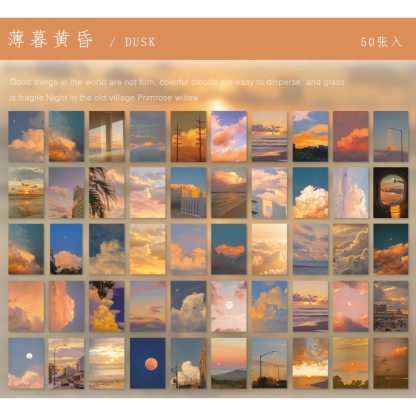 50 Sheets Natural Scenery Art Paintings Stationery Stickers Book-JournalTale