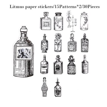 30pcs/pack Translucent Litmus Paper Stickers Perfume Bottle-JournalTale