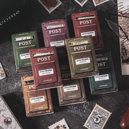 100pcs Vintage Stamps Sticky Paper for Phone Deco-JournalTale