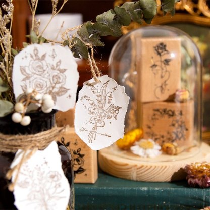 1pcs/1set Vintage Wooden Stamp DIY Mountain and Wilderness Stamp-JournalTale