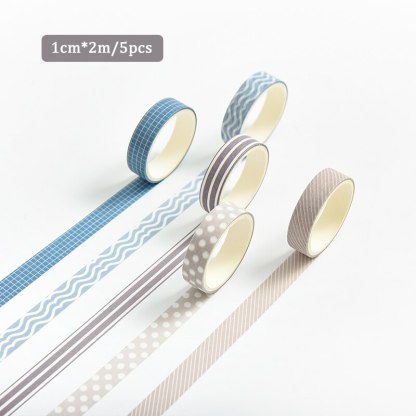 5pcs/set 10mmx2m Simple Grids Series Cute Washi Tape-JournalTale