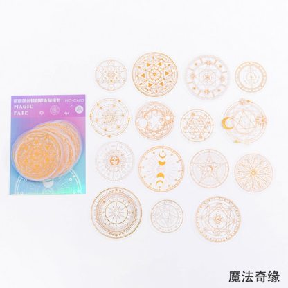 45pcs Flash Magic Astrolabe golden Laser Stickers-JournalTale