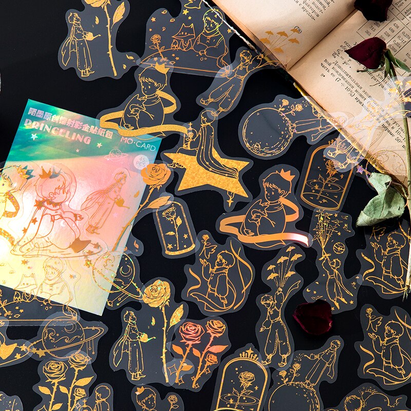45pcs Flash Magic Astrolabe golden Laser Stickers-JournalTale