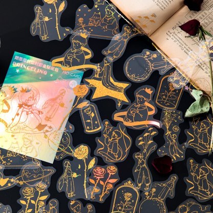 45pcs Flash Magic Astrolabe golden Laser Stickers-JournalTale