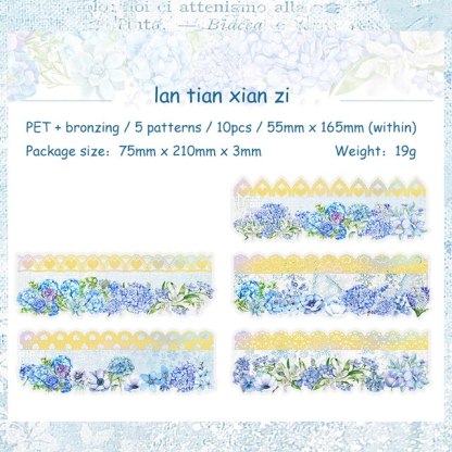 10 Sheets Lace Romance Series Flower Landscaping PET Sticker-JournalTale