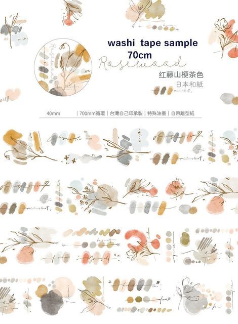 1 Loop Taiwan Meow Collection Floral Washi PET Tape-JournalTale