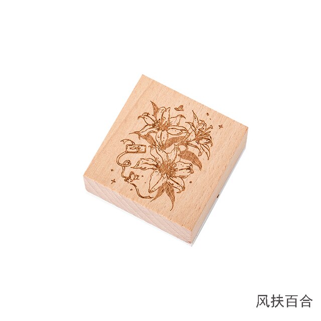 Vintage Wooden Rubber Stamps Flower Decorative Rubber Stamp-JournalTale