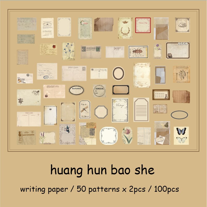 100 Sheets Vintage Bazaar Series Literary Minimalist Border-JournalTale