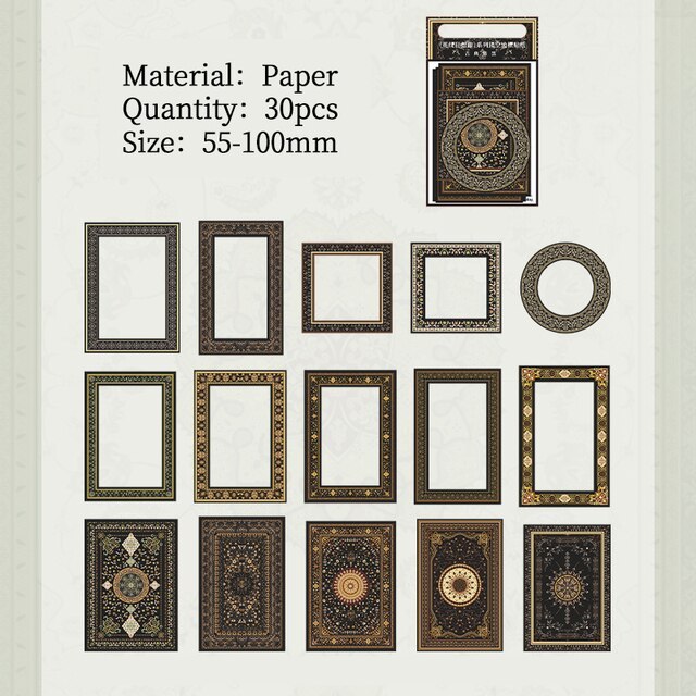 30 pcs Vintage INS tearable Hollow frame Diy Diary Album-JournalTale