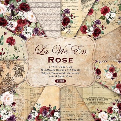 24 Sheet Vintage Flower Scrapbooking Material Paper-JournalTale