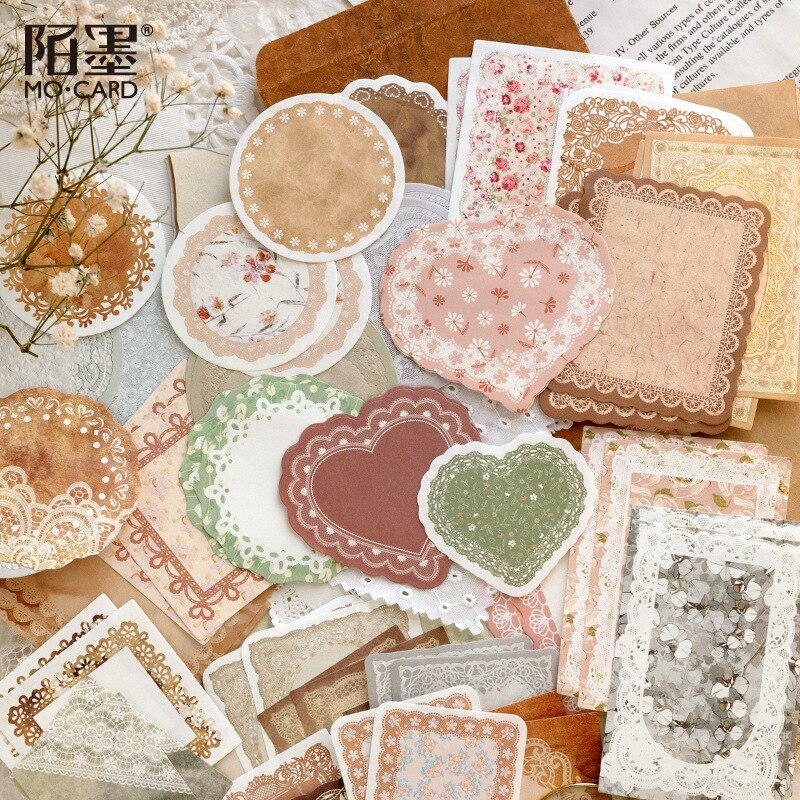 100pcs Vintage Frame Material Paper Writable Memo Pad-JournalTale