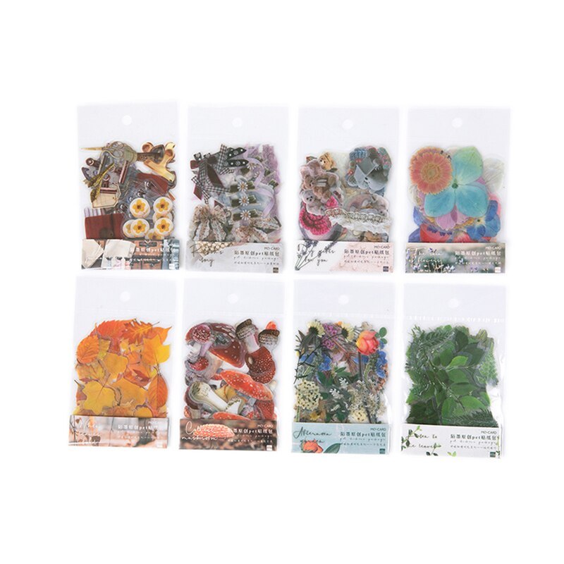 40pcs/bag Vintage leaves flowers PET sticker package-JournalTale