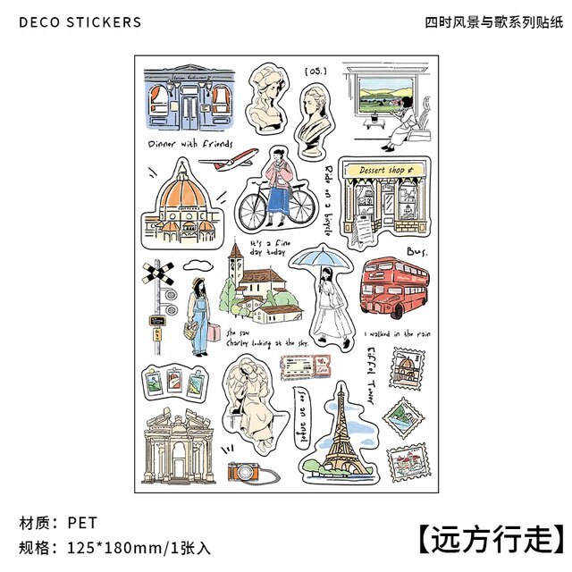 1 sheets Aesthetics Labels Stickers Planner journaling Sticker-JournalTale