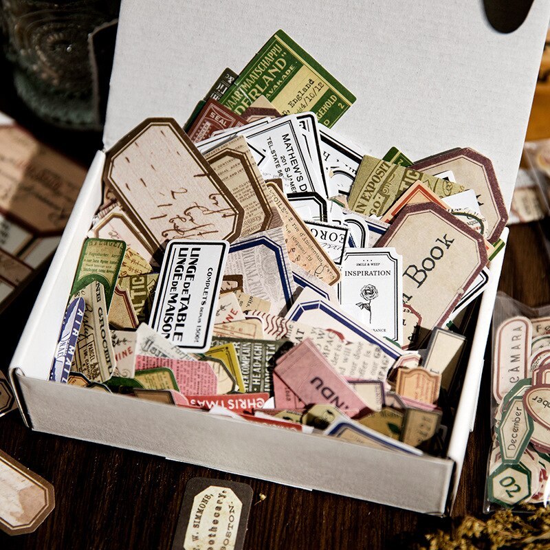 1000pcs/pack Vintage Label Stickers Set DIY Scrapbooking-JournalTale