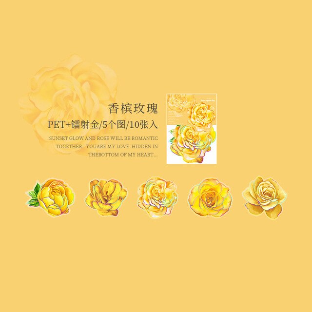 10pcs/lot Scrapbook Stickers blooming Flower-JournalTale