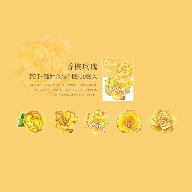 10pcs/lot Scrapbook Stickers blooming Flower-JournalTale