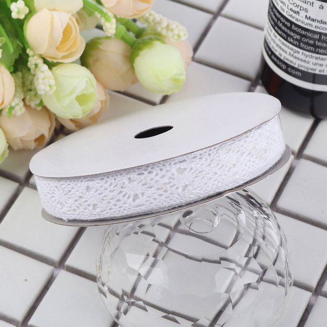 2 Yards Lace Self-adhesive Decoration Tape Sticker Cotton 1.5CM-JournalTale