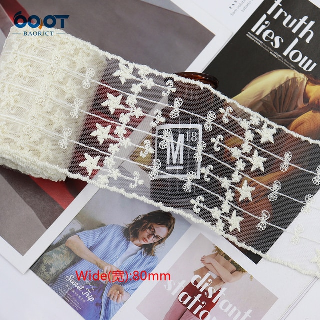 1Yards  Mesh Embroidered Lace Ribbon Materials-JournalTale