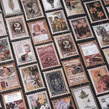 100pcs Vintage Stamps Sticky Paper for Phone Deco-JournalTale