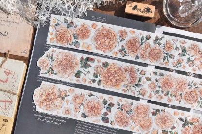 5 Meter Roll Austin Rose Flower Journal Washi Tape-JournalTale