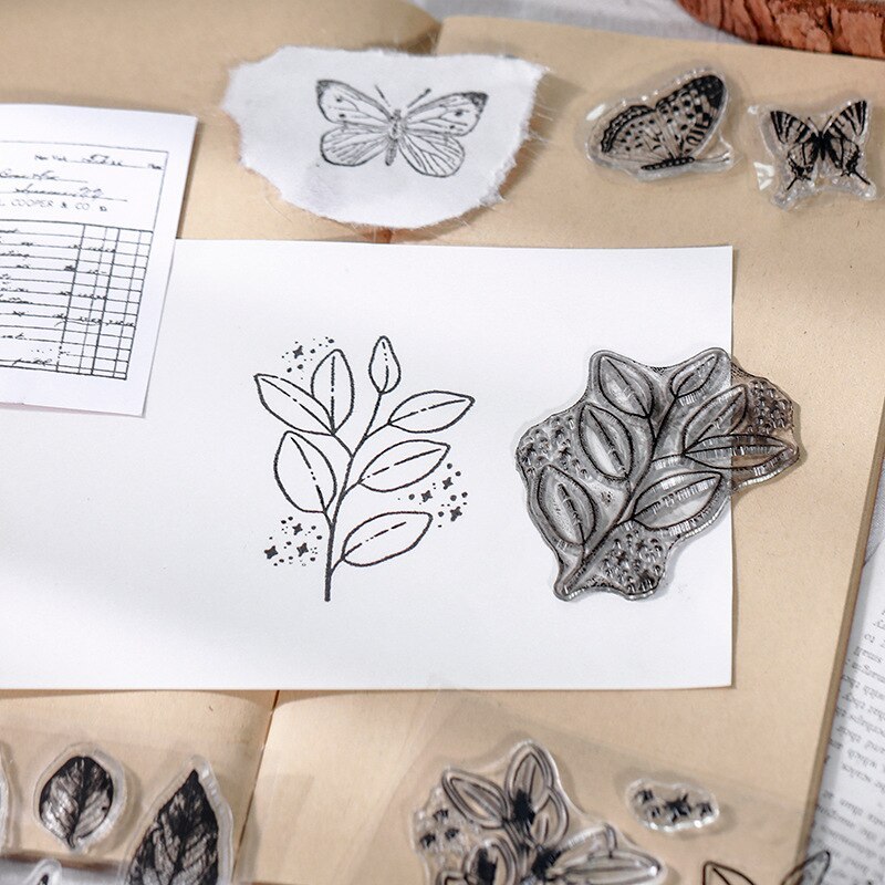 Minimalist Black White Transparent Stamp Creative Retro Scrapbooking-JournalTale