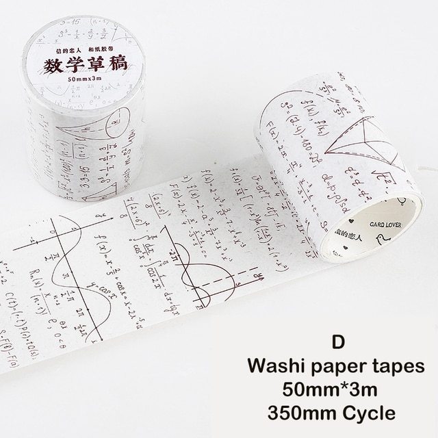 50mm*3m Vintage Letters Washi Paper Tapes-JournalTale