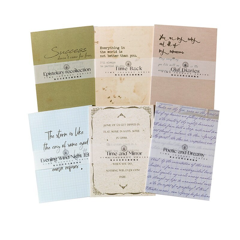 50pcs English Sentence Series Sticky Notes Vinatge Poetry Memo Pads-JournalTale