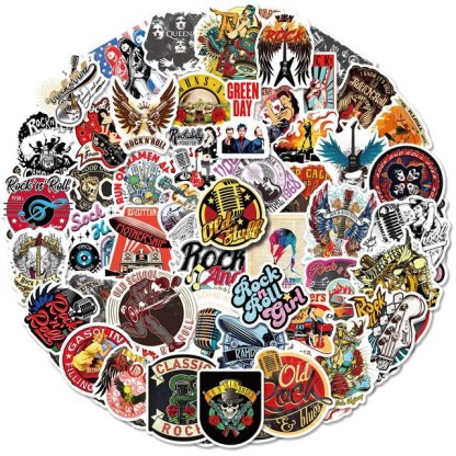 50pcs Rock Vintage Stickers For Laptop Stationery-JournalTale