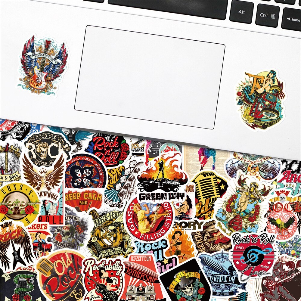 50pcs Rock Vintage Stickers For Laptop Stationery-JournalTale