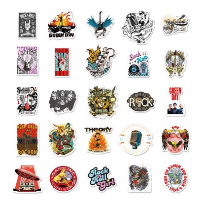 50pcs Rock Vintage Stickers For Laptop Stationery-JournalTale